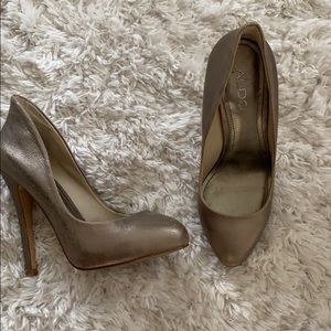 Brushed Metallic ALDO Pumps